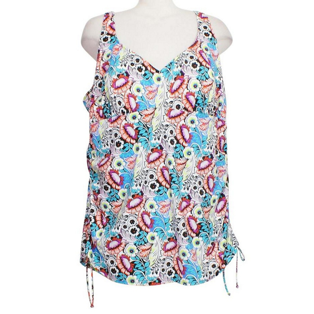 Floral Side Tie Tummy Control  Swimdress 24W